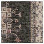 Ruggable Verena Machine Washable Farmhouse Border Area Rug 2' x 3', Dark Wood