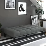 Mainstays Channel Cushion Futon, Grey Microfiber