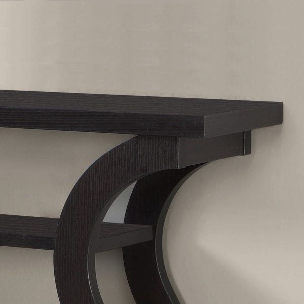 Monarch Contemporary Accent Table 47"L, Cappuccino Finish