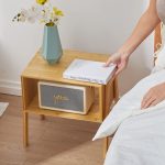 Myfurnideal 2-Pack Stackable End Tables Bamboo Nightstand with Storage Bedside Tables for Bedroom, Livingroom