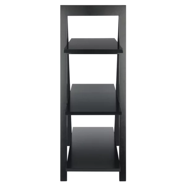 Winsome Wood Aaron 3-Tier A-Frame Shelf, Black Finish