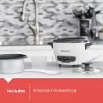 BLACK+DECKER 3-Cup Electric Rice Cooker with Keep-Warm Function, White, RC503