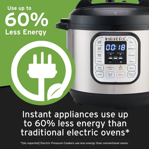Instant Pot Duo 6-Quart 7-in-1 Electric Pressure Cooker with Easy-Release Steam Switch , Slow Cooker, Rice Cooker, Steamer, Sauté, Yogurt Maker, Warmer & Sterilizer, Stainless Steel