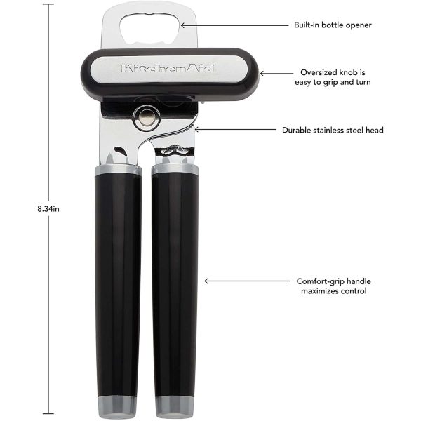 Kitchenaid Classic Multi-function Can Opener with Bottle Opener in Black