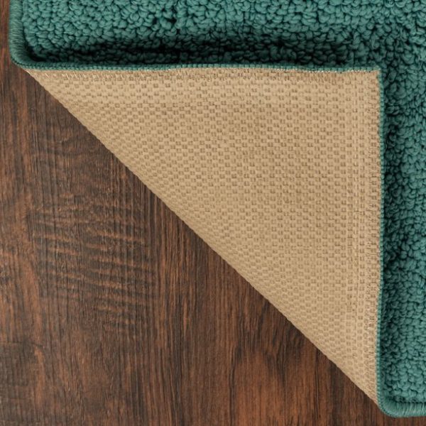 Mainstays Dylan Solid Diamond Traditional Teal Area Rug, 1'8"x2'6"