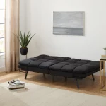 Mainstays Memory Foam Futon, Black Faux Suede Fabric