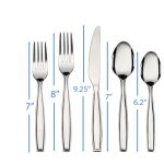 Mainstays Pierremont 20 Piece Polished Stainless Steel Flatware Set, Silver Tableware