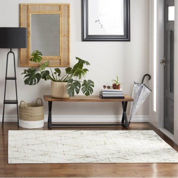Everwash™ Treasure Alan Modern Geometric Machine Washable Area Rug, Beige/Brown, 5'2"x7'2"