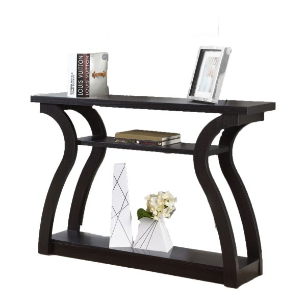 Monarch Contemporary Accent Table 47"L, Cappuccino Finish