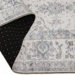 ReaLife Rugs Machine Washable Printed Vintage Distressed Trellis Ivory-Gray Eco-friendly Recycled Fiber Area Runner Rug (3' x 5')