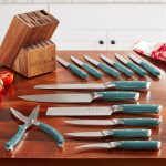 The Pioneer Woman Pioneer Signature 14-Piece Stainless Steel Knife Block Set, Teal