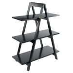 Winsome Wood Aaron 3-Tier A-Frame Shelf, Black Finish