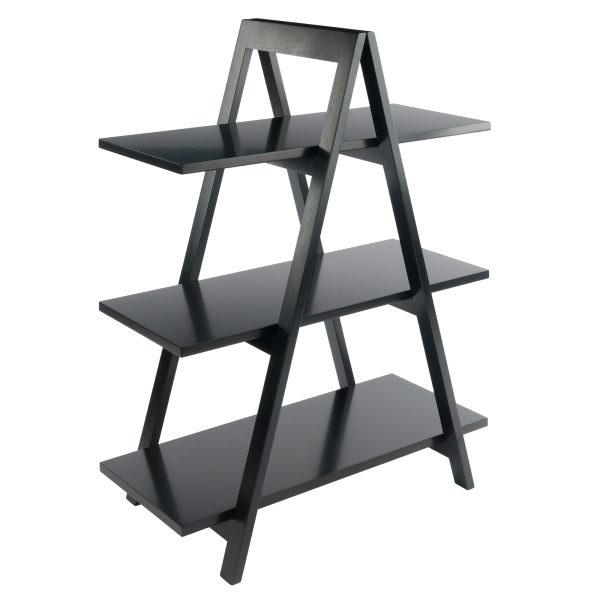 Winsome Wood Aaron 3-Tier A-Frame Shelf, Black Finish