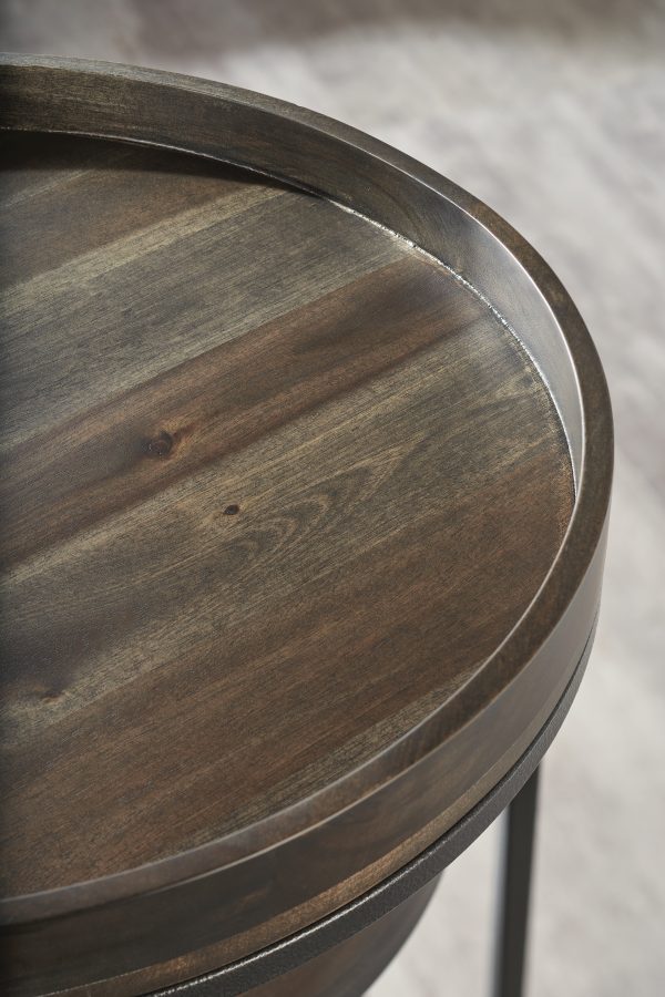 Better Homes & Gardens Tray Top Nesting Tables, Set of 2, Dark Walnut