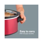 Hamilton Beach Slow Cooker, Large Capacity, Serves 7+, 6 Quarts, Red, 33666
