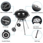 Ktaxon Portable Steel Charcoal Grill BBQ Grill Spherical Design in Black