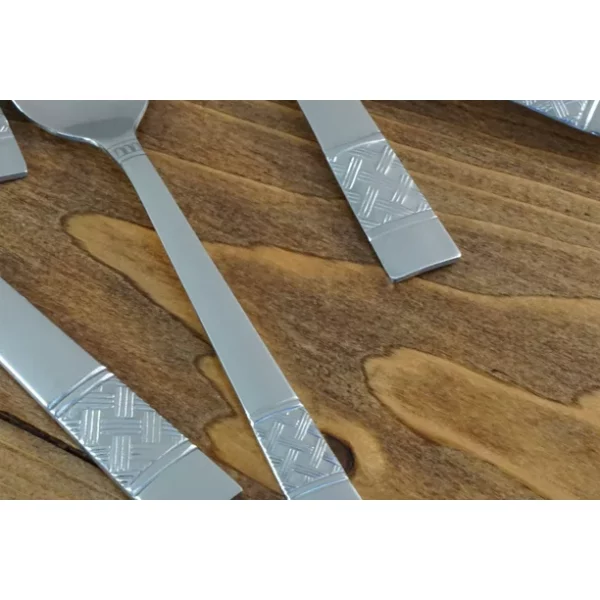 Mainstays Pierremont 20 Piece Polished Stainless Steel Flatware Set, Silver Tableware