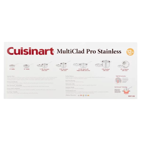 Cuisinart MultiClad Pro 12 Piece Stainless Steel Cookware Set