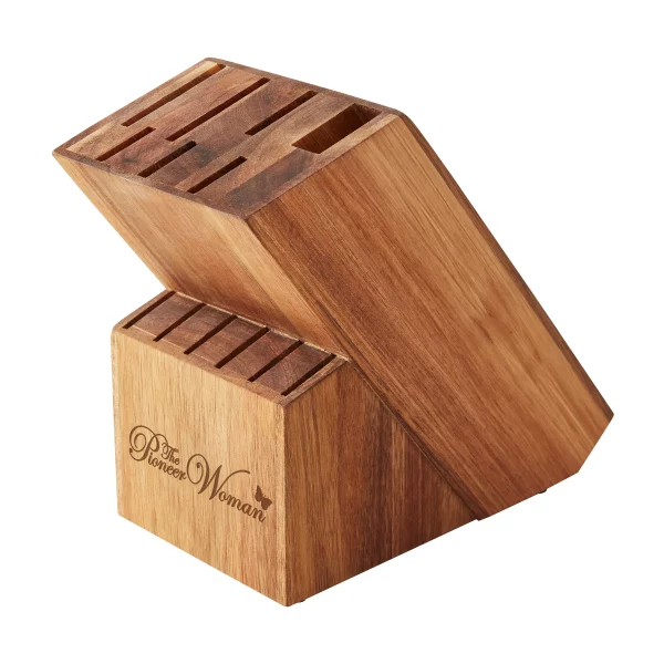 The Pioneer Woman Pioneer Signature 14-Piece Stainless Steel Knife Block Set, Teal