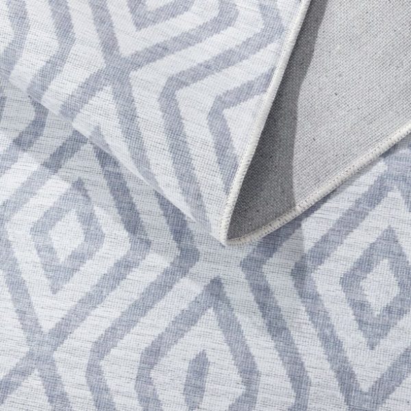 Wanda June Home Diamond Washable Area Rug, Light Grey, 3'9" x 5'5" by Miranda Lambert