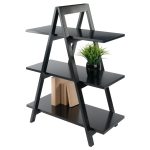 Winsome Wood Aaron 3-Tier A-Frame Shelf, Black Finish