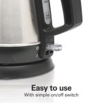 Hamilton Beach Electric Kettle, 1 Liter Capacity, Stainless Steel and Black, Model 40901