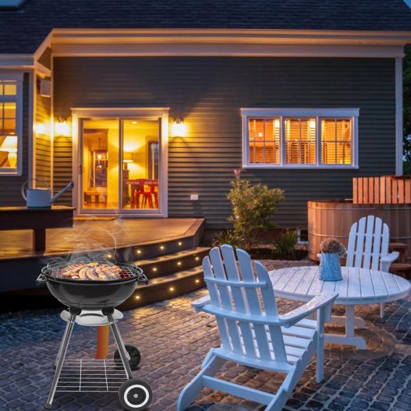 Ktaxon Portable Steel Charcoal Grill BBQ Grill Spherical Design in Black