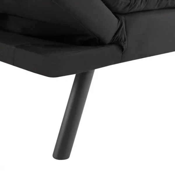Mainstays Memory Foam Futon, Black Faux Suede Fabric