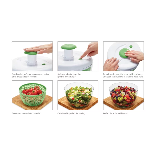 Farberware Professional Salad Spinner Green with White Lid