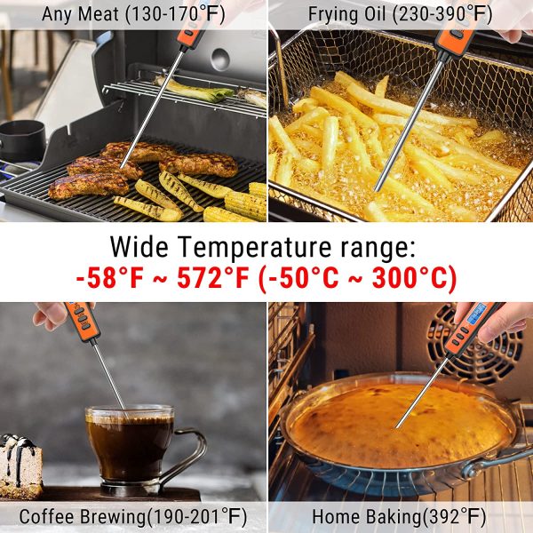 ThermoPro TP01A Digital Meat Thermometer with Long Probe Instant Read Food Cooking Thermometer For Grilling BBQ Smoker Grill Kitchen Oil Candy Thermometer