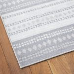Wanda June Home Stripe Washable Area Rug, Light Grey, 3'9" x 5'5" by Miranda Lambert