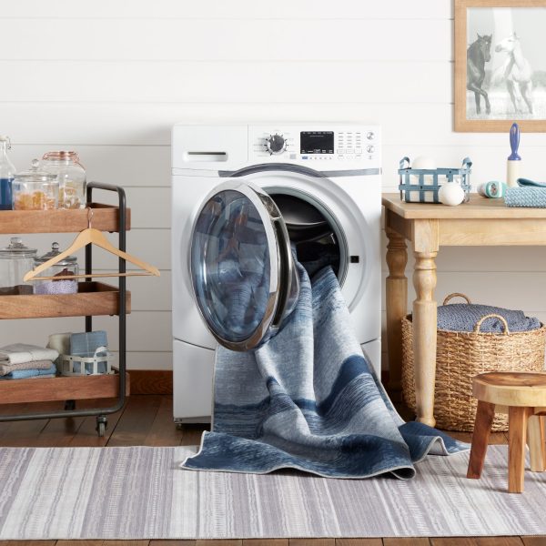 Wanda June Home Tie Dye Washable Area Rug, Grey, 3'9" x 5'5" by Miranda Lambert