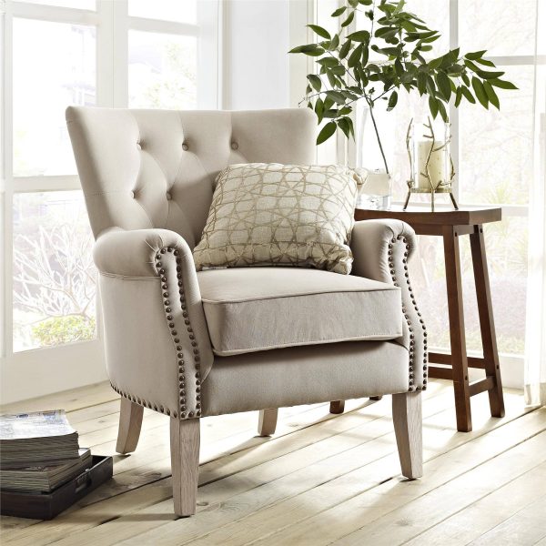 Better Homes & Gardens Accent Chair, Living Room & Home Office, Beige