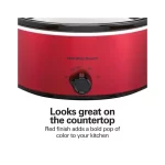 Hamilton Beach Slow Cooker, Large Capacity, Serves 7+, 6 Quarts, Red, 33666