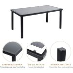Vineego 4 Pieces Patio Furniture Outdoor furniture Outdoor Patio Furniture Set Textilene Bistro Set Modern Conversation Set Black Bistro Set with Loveseat Tea Table for Home, Lawn and Balcony (Black