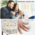 Costway Armless Loveseat Sofa Fabric Settee Bench Bed Chair Wooden Leg Living Room