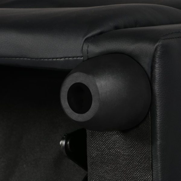 Easyfashion Faux Leather Push Back Theater Recliner, Black