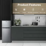 Galanz 4.6. Cu ft Two Door Mini Refrigerator with Freezer, Stainless Steel