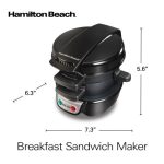 Hamilton Beach Breakfast Sandwich Maker, Black, Model 25621