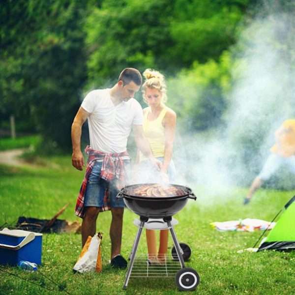 Ktaxon Portable Steel Charcoal Grill BBQ Grill Spherical Design in Black