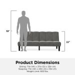 Mainstays Channel Cushion Futon, Grey Microfiber