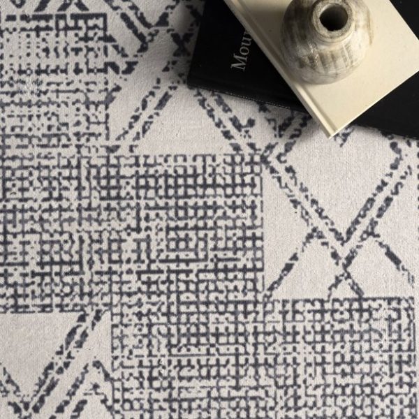 nuLOOM Mia Machine Washable Geometric Medallion Area Rug, 5' x 8', Light Gray