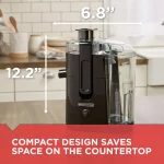 BLACK+DECKER Fruit and Vegetable Juice Extractor with Space Saving Design, Black, JE2400BD