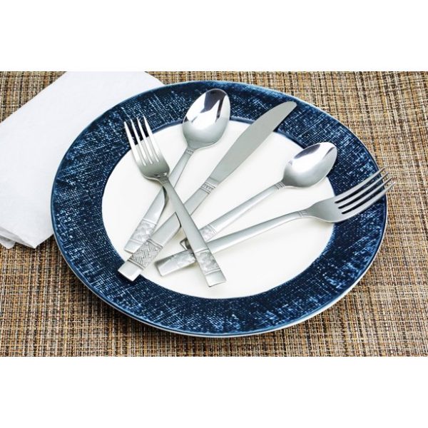 Mainstays Pierremont 20 Piece Polished Stainless Steel Flatware Set, Silver Tableware