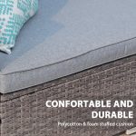 JOIVI Patio Conversation Set, PE Wicker Rattan Outdoor Furniture Set, 2 Ways Small Sectional Sofa Lounge and Love Seat with Cushions, Tempered Glass Coffee Table, Silver-Gray