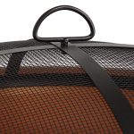 John Timberland Copper and Black Outdoor Fire Pit Round 30" Steel Wood Burning with Spark Screen and Fire Poker for Backyard Patio Camping