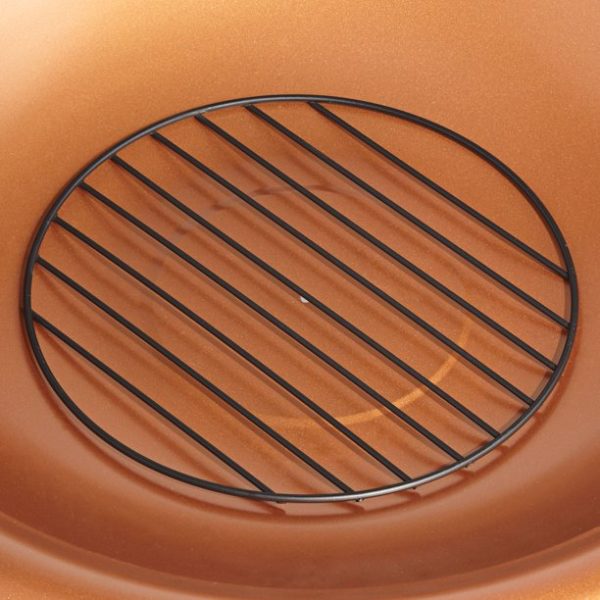 John Timberland Copper and Black Outdoor Fire Pit Round 30" Steel Wood Burning with Spark Screen and Fire Poker for Backyard Patio Camping