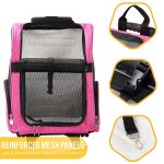 KOPEKS Deluxe Dog Carrier Backpack with Wheels, Heather Pink