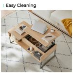 LINSY HOME Lift Top Coffee Table with Storage, 37" Adjustable Tea Table for Living Room, Walnut Brown