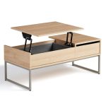 LINSY HOME Lift Top Coffee Table with Storage, 37" Adjustable Tea Table for Living Room, Walnut Brown